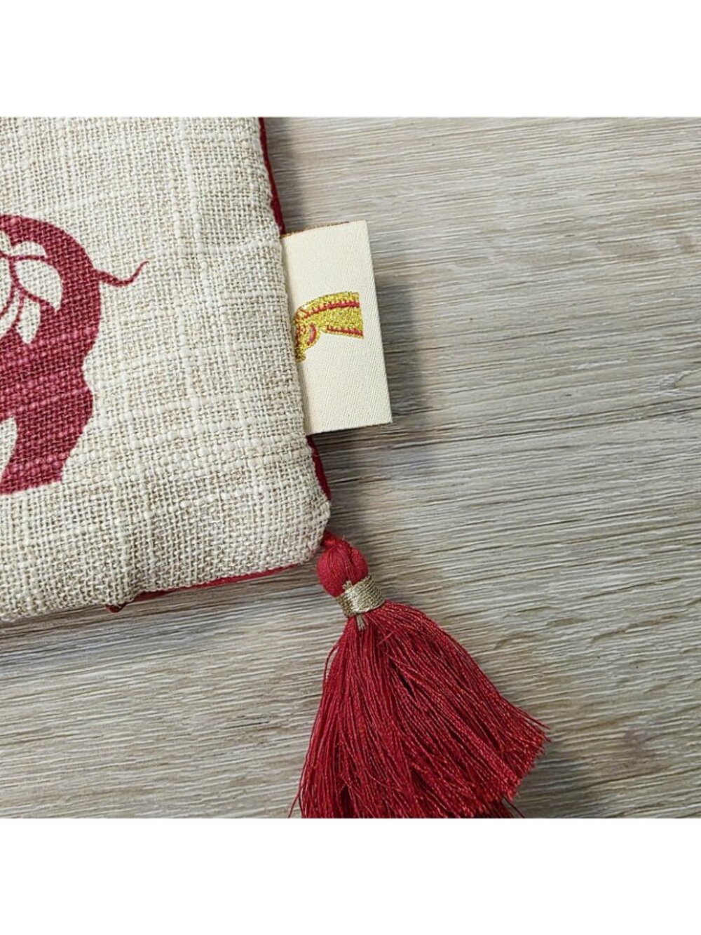 2 Embroidered Chinese Zodiac Signs Theme Red Gold Throw Fringe Pillow Covers - Picture 4 of 9